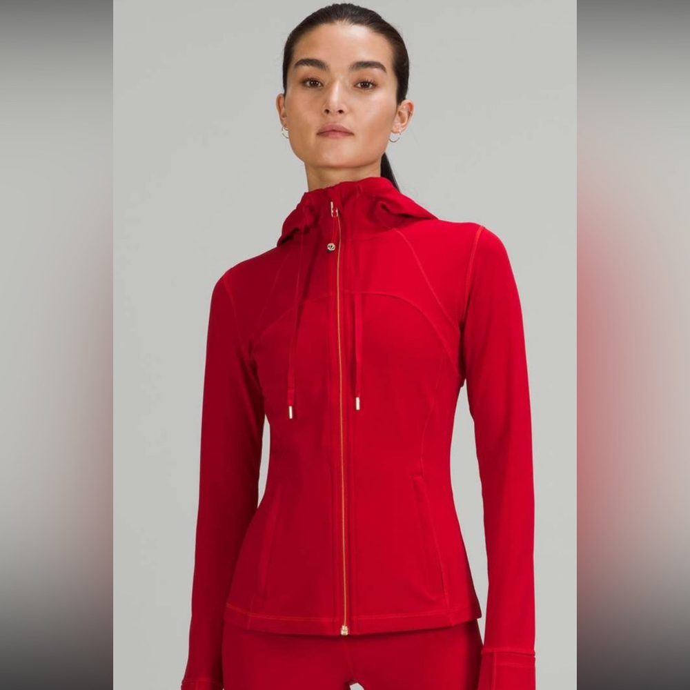 Lululemon hooded lunar new year define nulu dark red jacket size 8